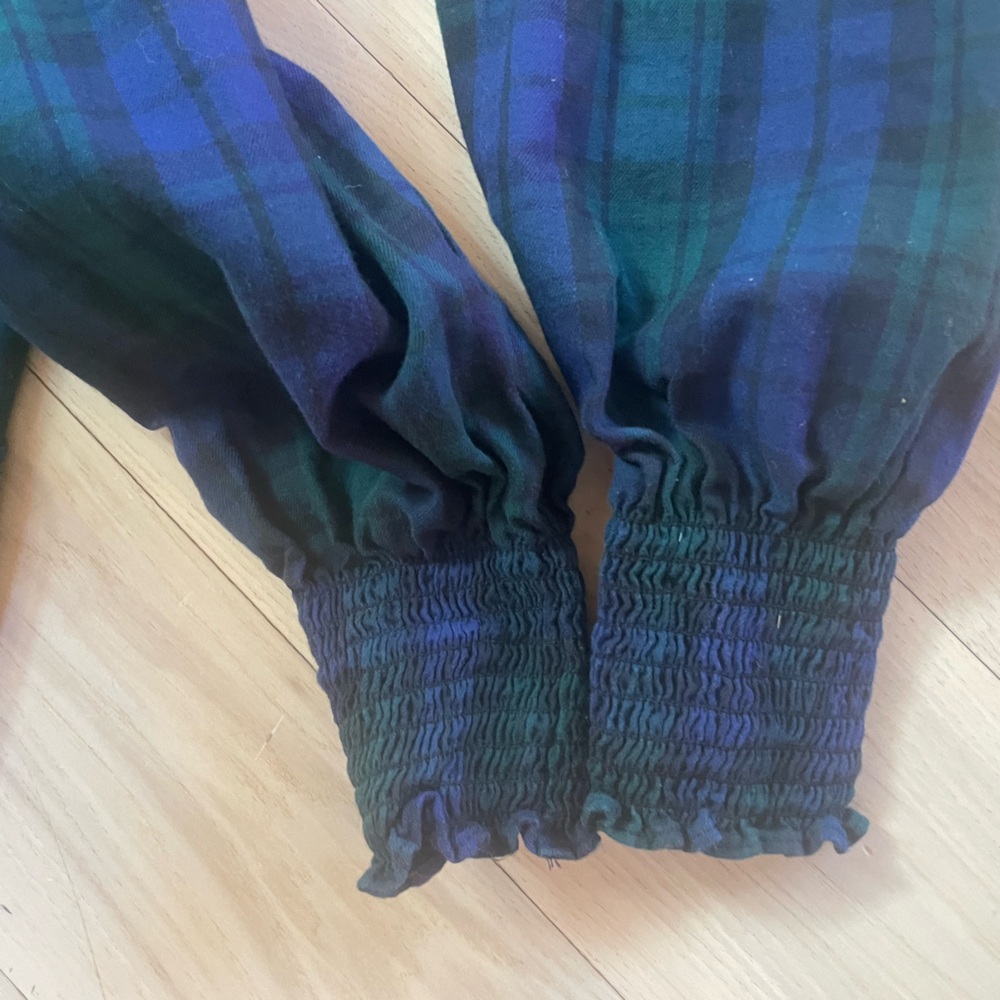 Hill House Home Long Sleeved Nap Dress - navy and green plaid - Picture 9 of 10